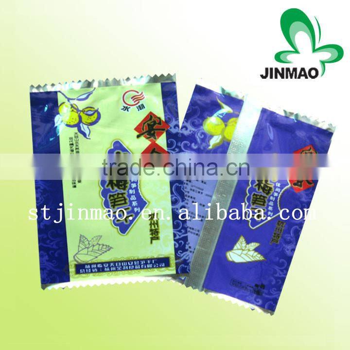 Transparent plastic food packaging bag for candy