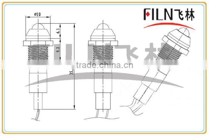 2015 waterproof 8mm 12v engine check light safety flashing light with wires