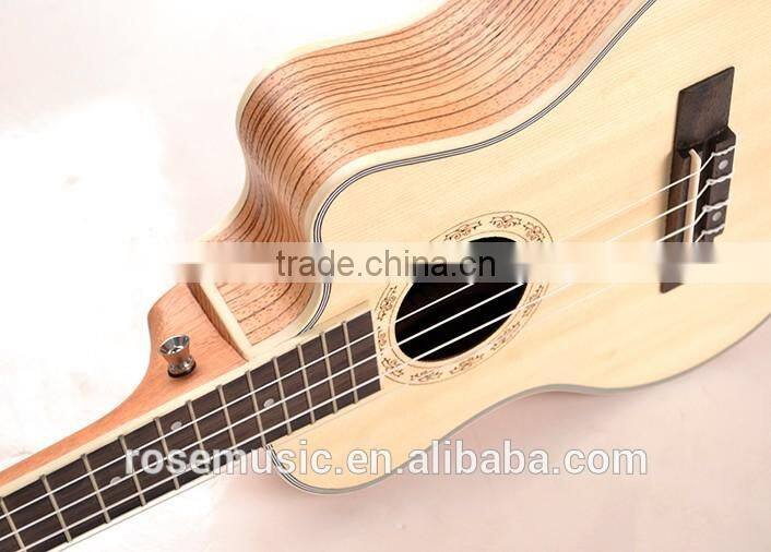 26 inch cutaway spruce+zebrawood ukulele(UK220-26C)