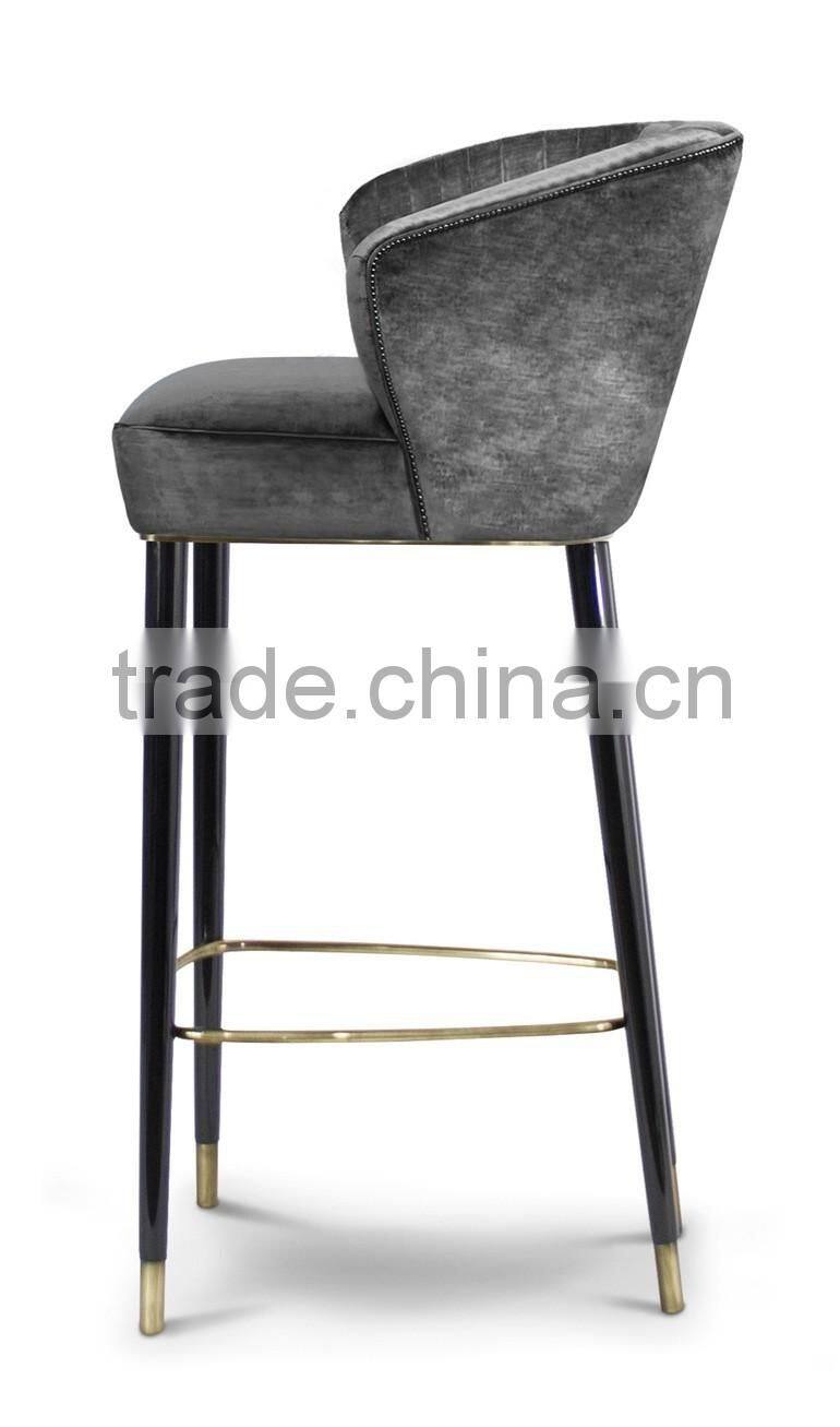 comfortable design high classic aluminum hotel bar chair bar stool
