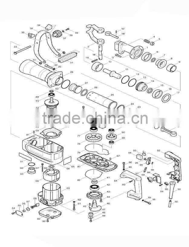 HM1304 demolition hammer POWER TOOLS SPARE PARTS STEEL FRAME TOOL HOLDER Side handle