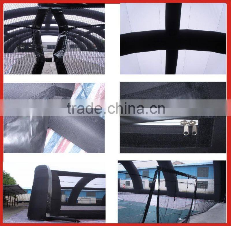 0.55mm PVC material black color inflatable paintball tent/inflatable paintball field
