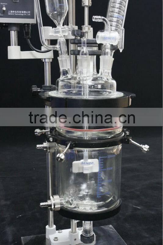 FC102 1L cap style jacketed glass reactor - SENCO-China made