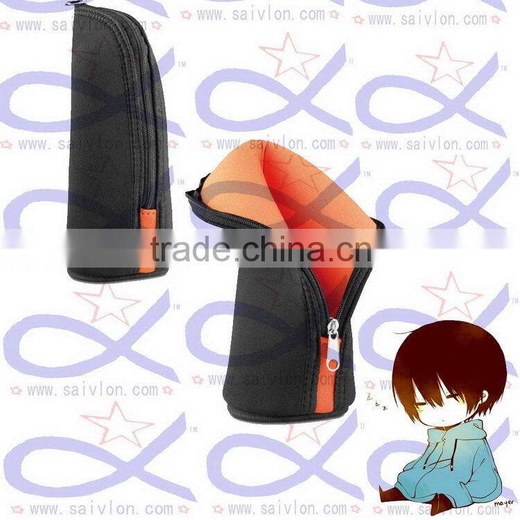 stylish canvas zipper pencil bag with toppers