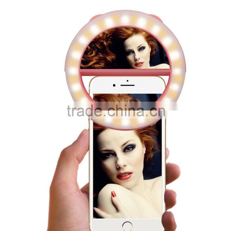 For iPhone Samsung Cellphone Fill Light Selfie Ring Light with 250mAh built in battery