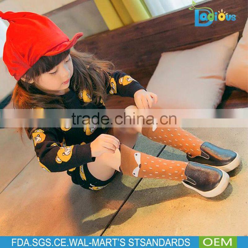 100% organic cotton tight funny knee high socks kids Christmas socks