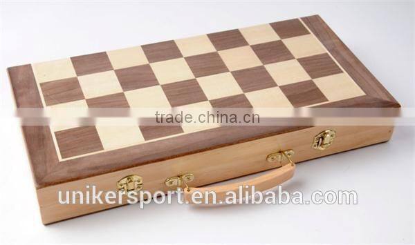 chess& checker game folding wooden chess set with buckle