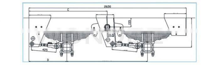 China Mechanical Suspension 2 Axle
