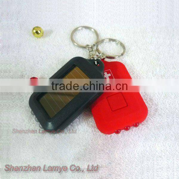 The CE RoHs certificated Solar led keychain flashlight