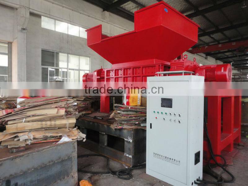 carton shredder/carton double shaft shredding machine/waste carton paper recycling machine