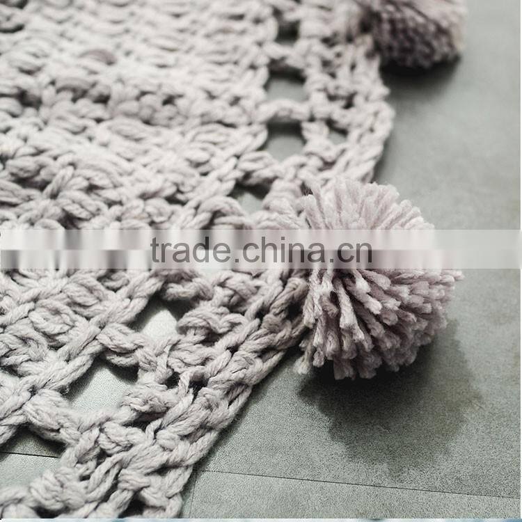 Wholesale custom soft fiber baby kids children play nursery crochet round carpet rug