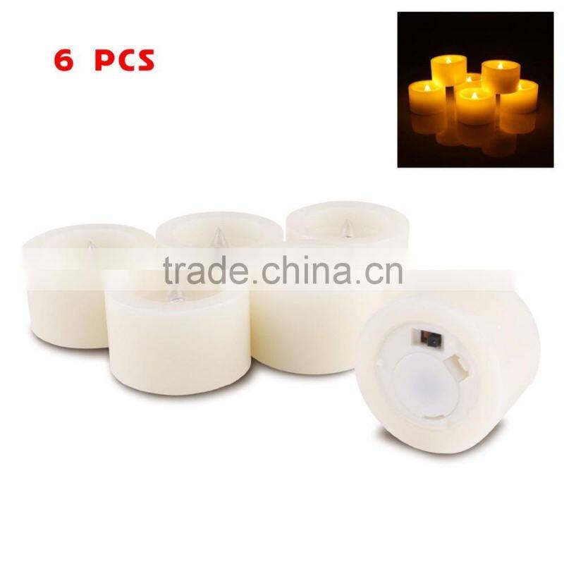 Set of 6 Battery Powered LED Tealight Candles Votive Flameless Candles with Timer Function Unscented Romantic Light for Wedding