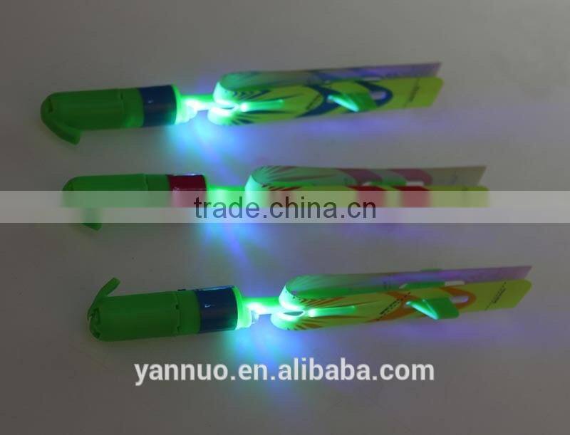 LED Rocket Launcher Copters, bamboo dragonfly toys charm