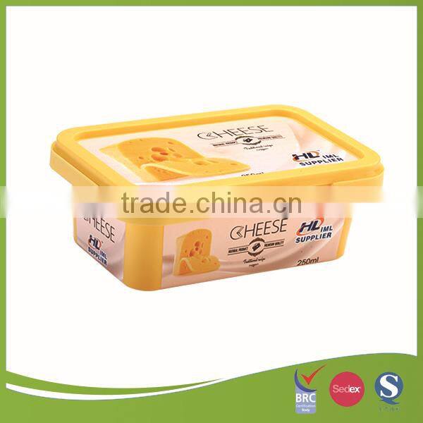 250ml rectangular iml plastic butter tubs,margarine tub,butter packaging