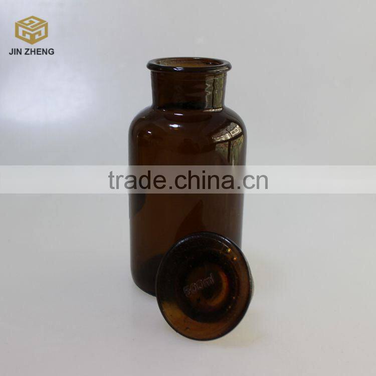 250ml amber glass apothecary jars with ground stopper