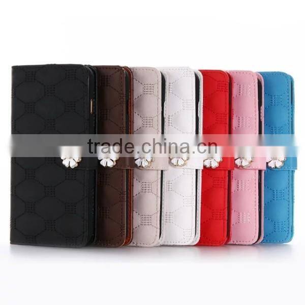 Embroidery embossing flower flip leather phone case with magnet clasp for iPhone 7 plus