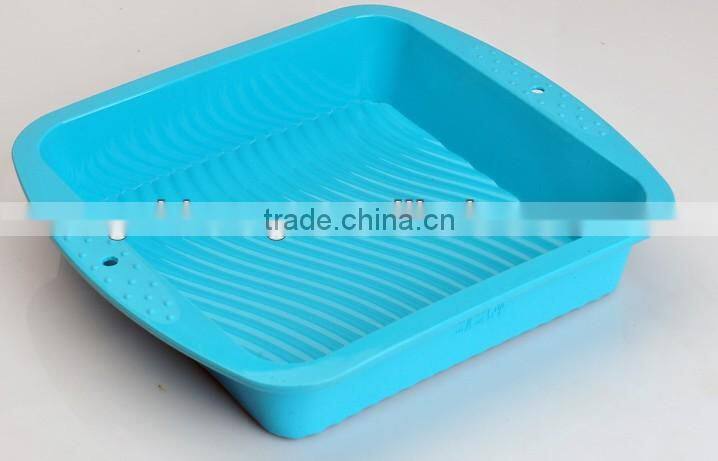 Heat-resistant microwave silicone cake pan/square shape cake mould