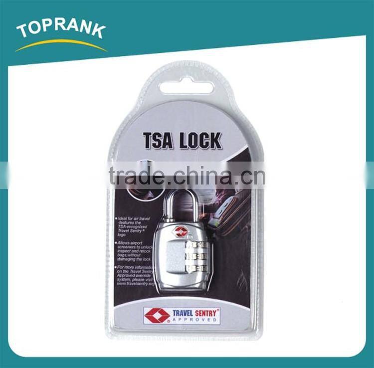 Toprank Factory Directly Sale Colorful Zinc Alloy TSA Safty Luggage Combination Padlock Travel Suitcase Luggage 3-Dial TSA Lock