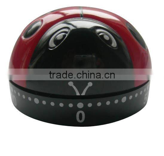 Cute design plastic ladybug shape countdown timer/kitchen timer