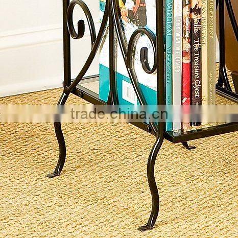 Decorative Living room Scrolled metal and coffee Glass Table