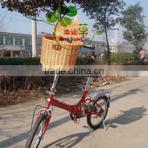half-round willow wicker Pet bicycle basket