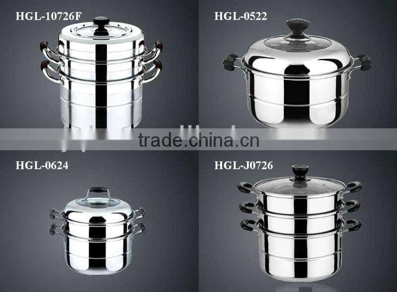 New design large stainless steel steamer pot cooking pot