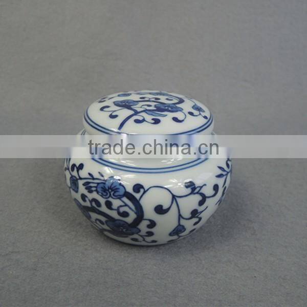 Hot sale traditional blue ceramic wholsale urns for ashes