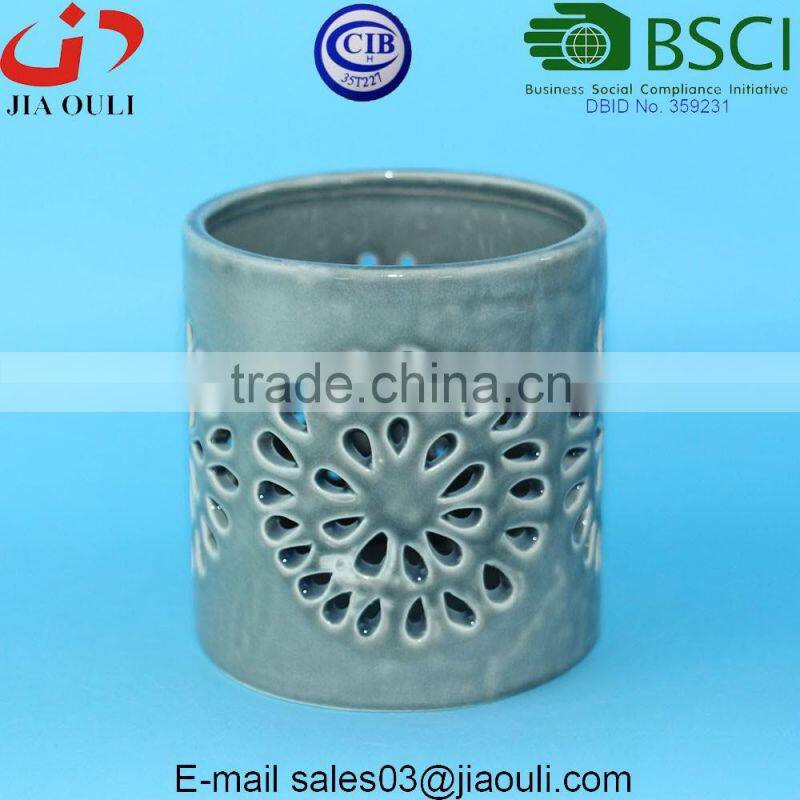 BSCI Audit factory Home decor ceramic Candle Holders, hurricane candleholder