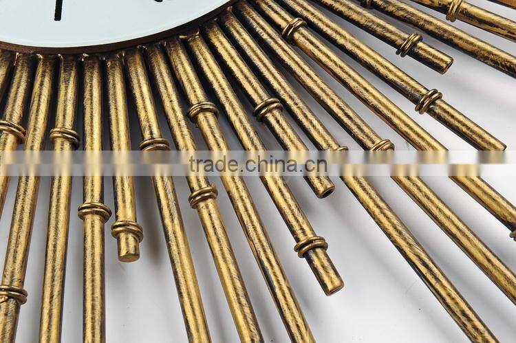 vintage gold metal wall clock digital clock
