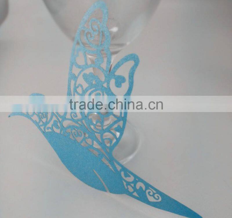 paper wine glass card laser cut wedding invitation card