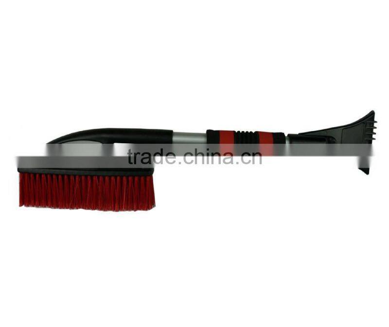 extendable aluminum handle snow brush with ice scraper