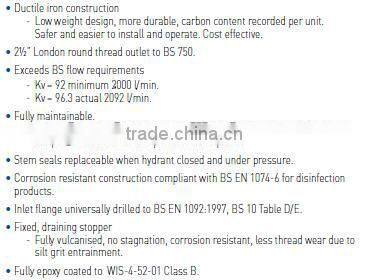 BS750 type II fire hydrant