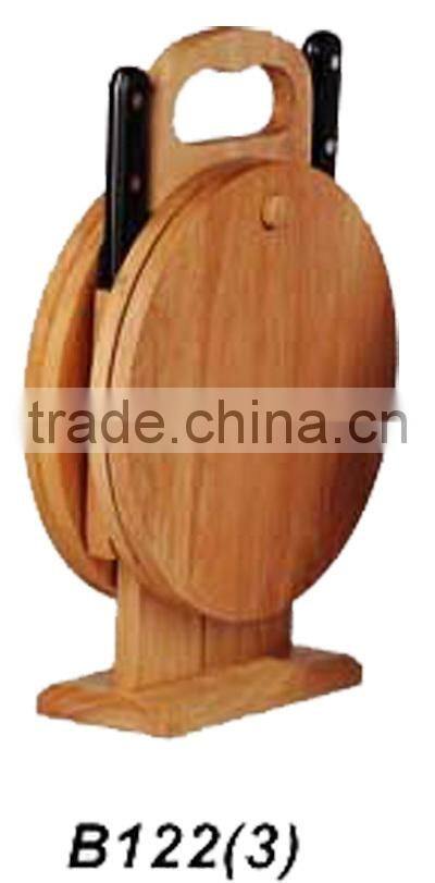 Rubber Wood 1 stand with 4 cutting boards