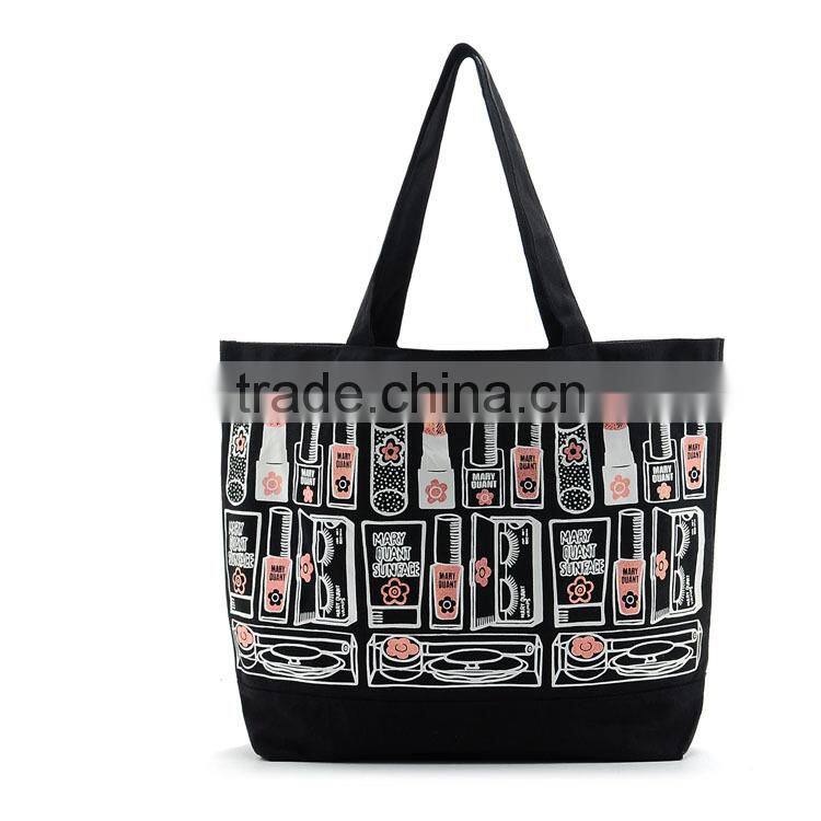 Fashion Lipstick Printing Canvas Shopping Tote Bag,Large Capacity Shopping Bag