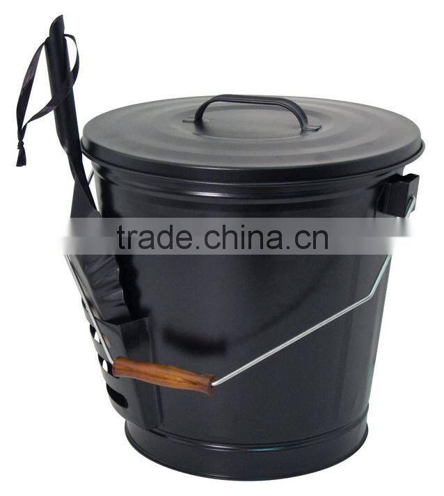 ash coal bucket powder coated black matt metal coal bucket