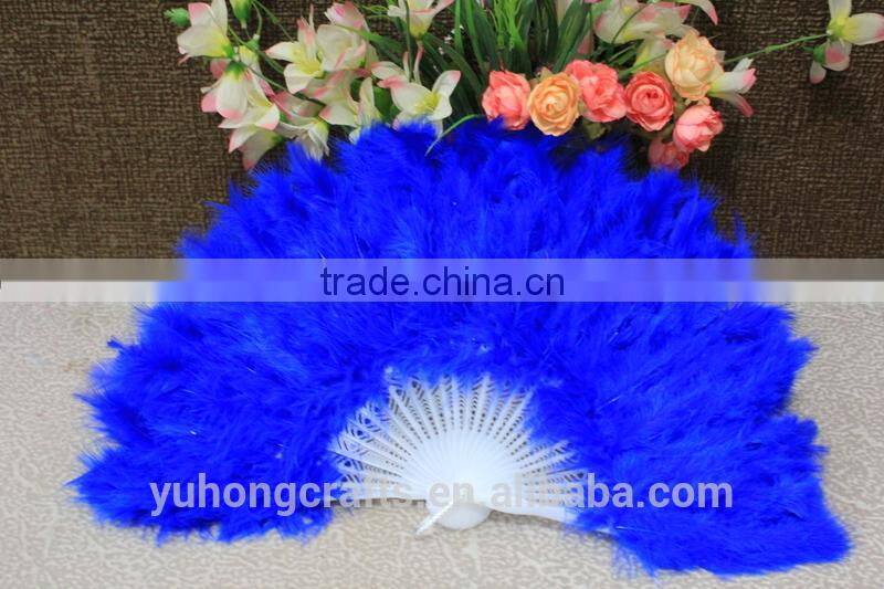 Handmade crafs plastic feather fan