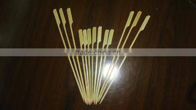 Flag shaped bamboo skewers with handle for wholesale