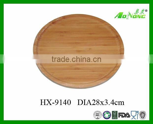 Wholesale Round Bamboo food Tray Serving Tray Wood Tray