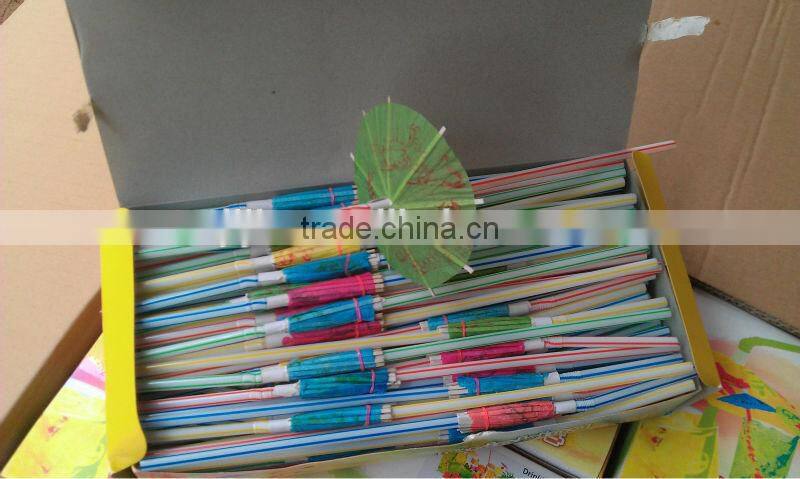Hot sell Umbrella drinking straws 50pcs /box
