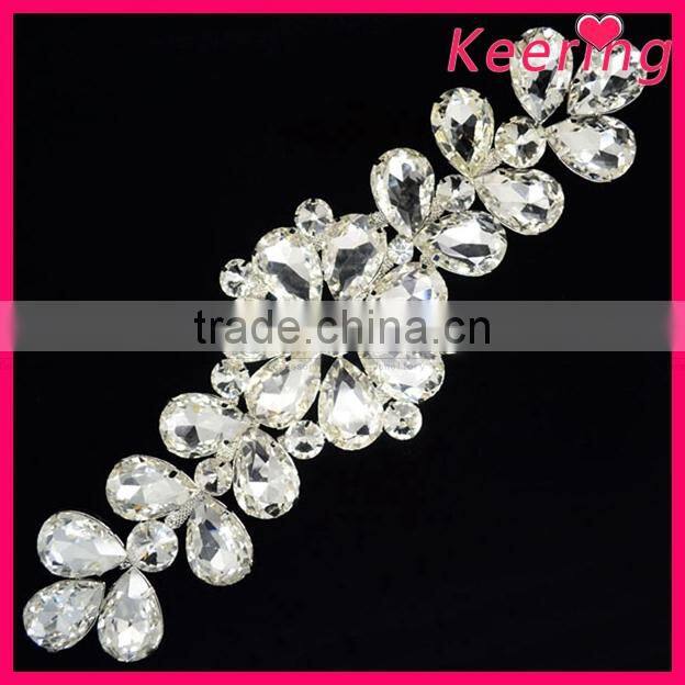 lace crystal diamond wedding rhinestone bridal appliques dresser WRE-160