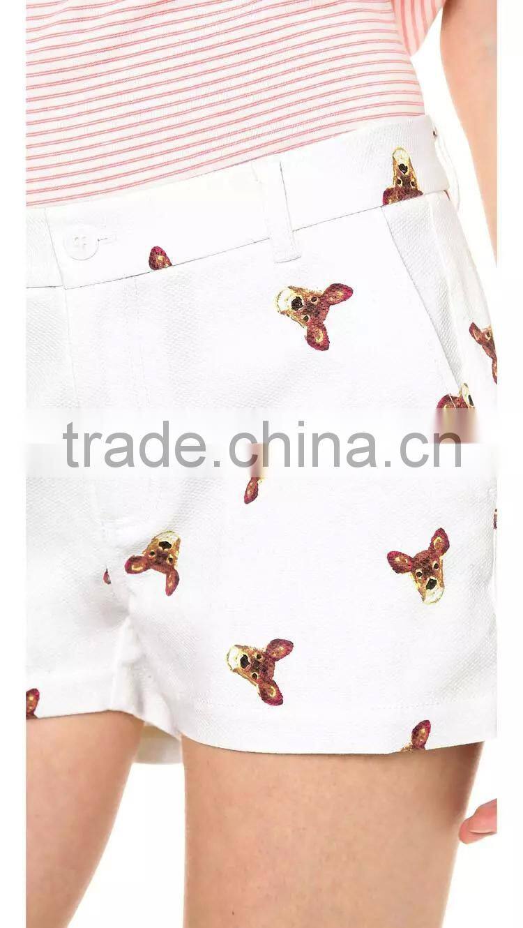 lively short printed with cartoon pattern pants