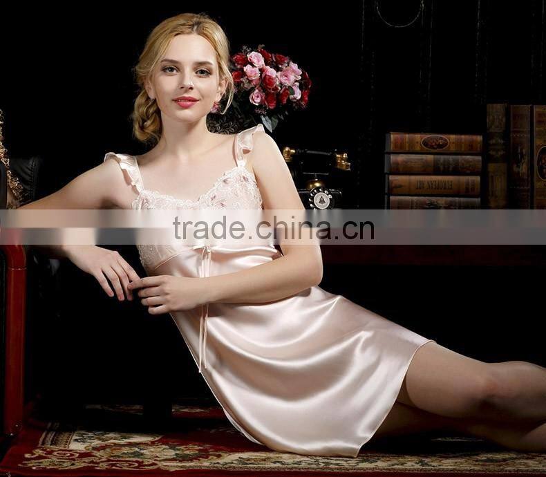 2016 latest comfortable sexy wholesale two suits elegant silk pajama for women