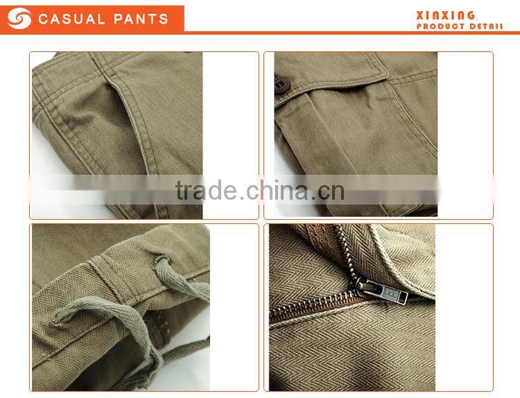 Hot sale adult pants with side pockets cotton trousers for men