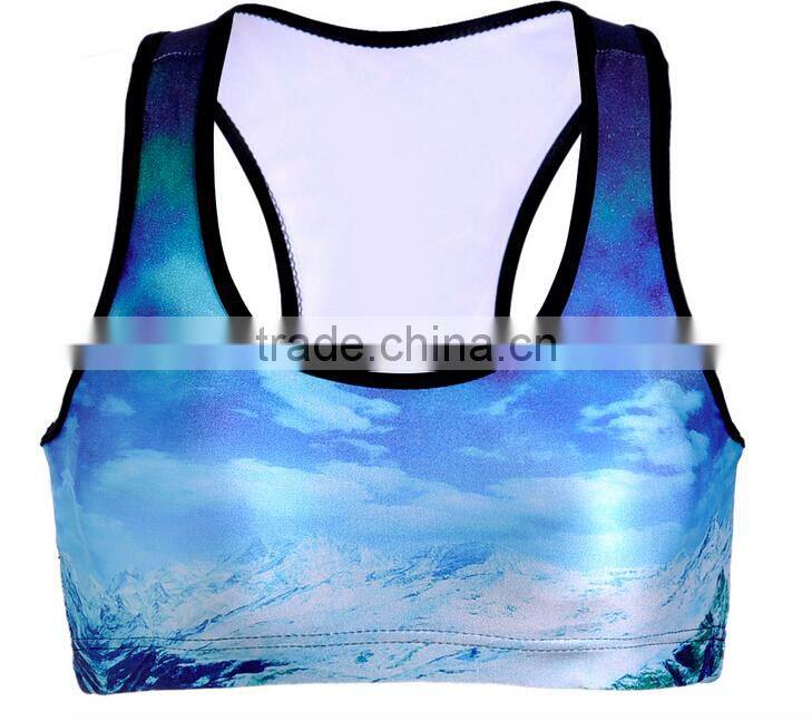 Summer Women Seamless Gym Walk Lace Sport Leisure quick dry Underwear Bra Tank Crop All Over Printing Top Vest