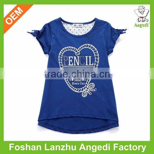 OEM extended length teen girls lovely organic cotton t shirt