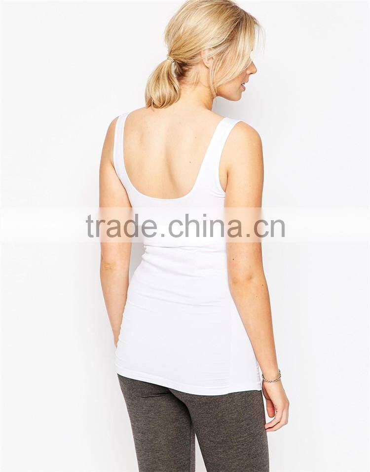 Plain white maternity tank cheap wholesale maternity clothes