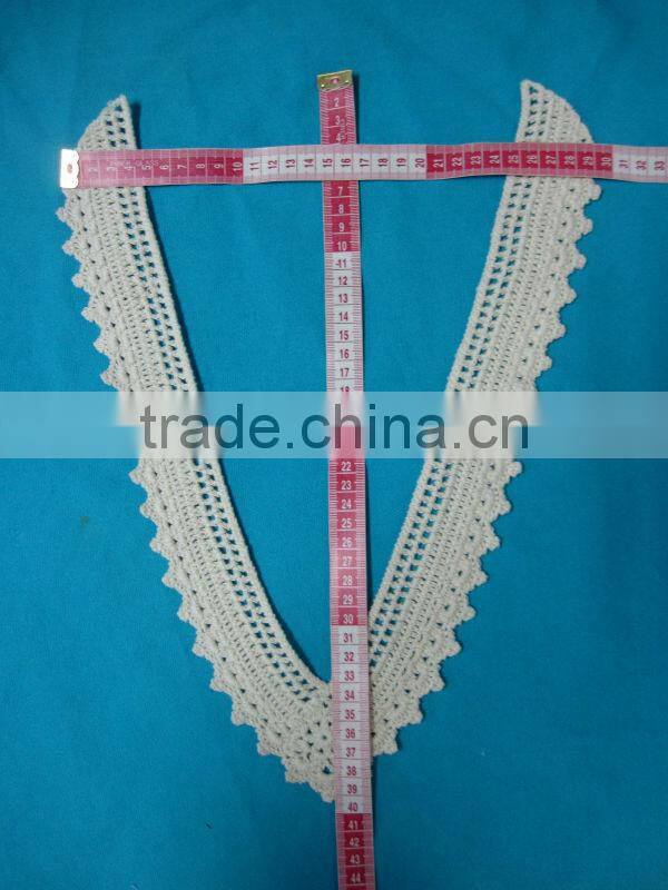 Wholesale 100% cotton crochet deep V neck collar patch