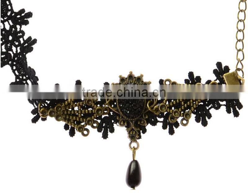 Retro fabric lace Collar Necklace jewelry wedding party bridal Gothic lace Necklace