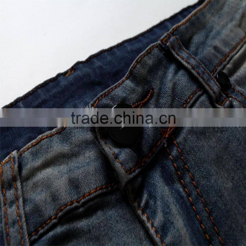 2016 Hot men's fashion men's jeans biker jeans hole personality male personality pants beggar