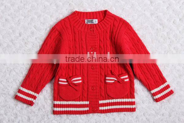 Two pockets girls cable knit pattern open chest cardigan sweater
